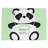 Panda Bear Baby Dusche Große Geschenktüte (Rückseite)
