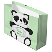 Panda Bear Baby Dusche Große Geschenktüte (Vorderseite Schrägansicht)