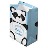 Panda Bear Baby Dusche Mittlere Geschenktüte (Vorderseite Schrägansicht)