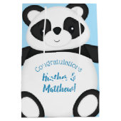 Panda Bear Baby Dusche Mittlere Geschenktüte (Rückseite)