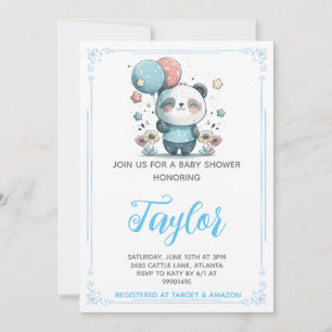 Panda Bear Baby Shower Einladung