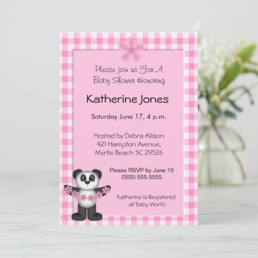 Panda Bear Baby Shower Einladungen (Stehend Vorderseite)