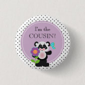 Panda Bear Baby Shower Party Ich bin der Cousin Bu Button (Vorderseite)