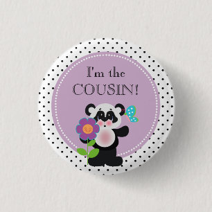 Panda Bear Baby Shower Party Ich bin der Cousin Bu Button