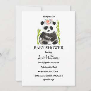 Panda Bear Babydusche Schwarz-Weiß-Natur Einladung