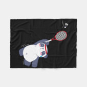 Panda Bear Badminton Player Single verdoppeln Ace  Fleecedecke (Vorderseite (Horizontal))