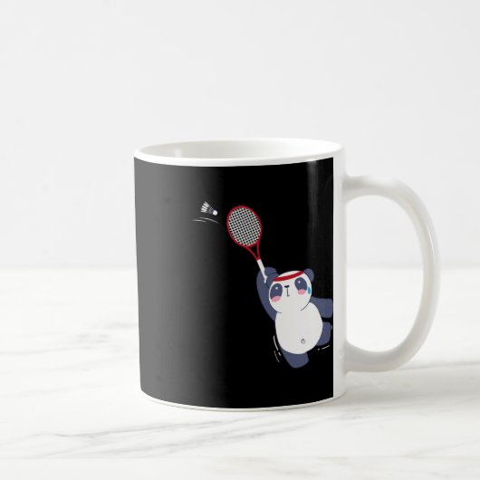 Panda Bear Badminton Player Single verdoppeln Ace Kaffeetasse (Rechts)