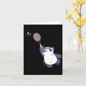 Panda Bear Badminton Player Single verdoppeln Ace  Karte (Gelbe Blume)