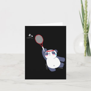 Panda Bear Badminton Player Single verdoppeln Ace  Karte