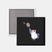 Panda Bear Badminton Player Single verdoppeln Ace  Magnet (Vorderseite/Rückseite)