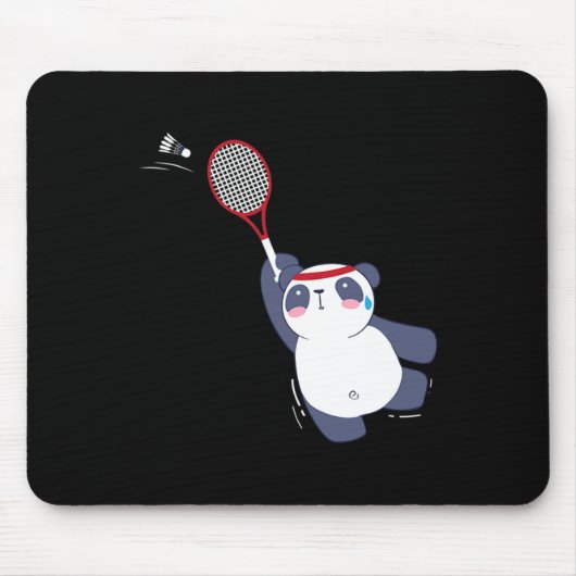 Panda Bear Badminton Player Single verdoppeln Ace Mousepad (Vorne)