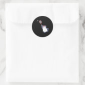 Panda Bear Badminton Player Single verdoppeln Ace Runder Aufkleber (Tasche)