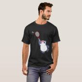 Panda Bear Badminton Player Single verdoppeln Ace T-Shirt (Vorne ganz)