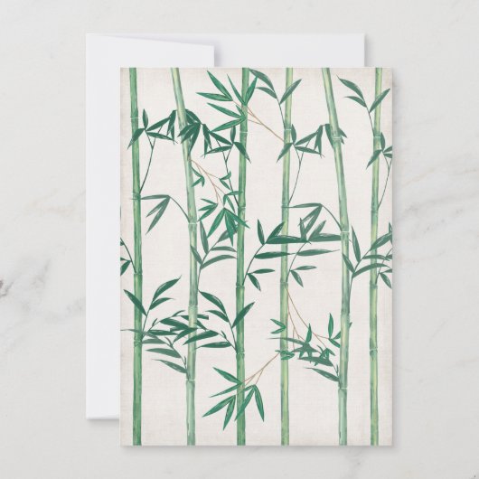 Panda Bear Bamboo Kinderdusche Einladung (Rückseite)