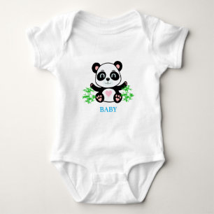 Panda Bear & Bamboo Pflanze Baby Strampler