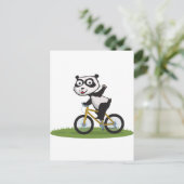 Panda Bear Biker Postkarte (Stehend Vorderseite)
