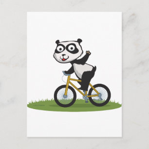 Panda Bear Biker Postkarte