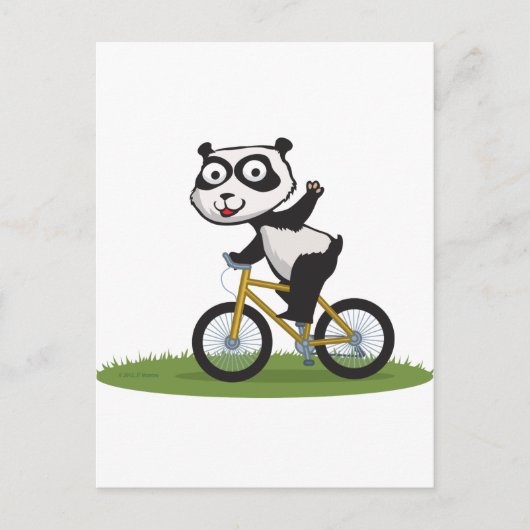 Panda Bear Biker Postkarte (Vorderseite)