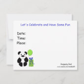 Panda Bear Birthday Einladung (Rückseite)