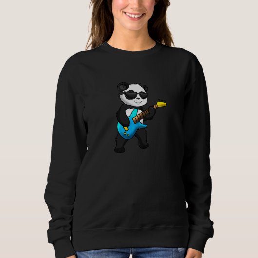 Panda Bear Boy Guitar Liebe Phantastisch Funny Fun Sweatshirt (Vorderseite)