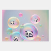 Panda Bear Bubbles Geschenkpapier Set (Vorderseite 2)