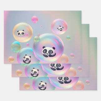 Panda Bear Bubbles Geschenkpapier Set