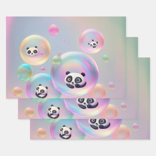 Panda Bear Bubbles Geschenkpapier Set (Set)