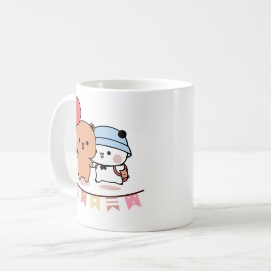 PANDA BEAR, bubu und dudu hugs Liebe Ballon Kaffeetasse (Vorderseite Links)
