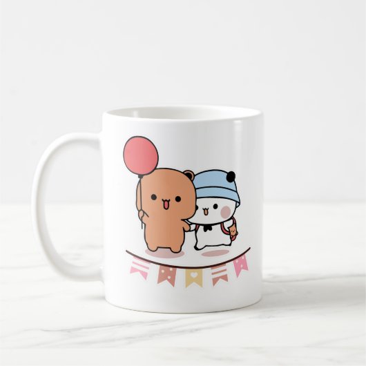 PANDA BEAR, bubu und dudu hugs Liebe Ballon Kaffeetasse (Links)