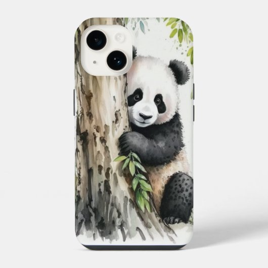 Panda Bear by Tree iPhone Hülle (Rückseite)