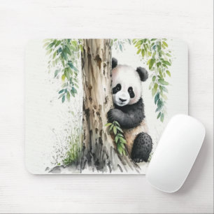 Panda Bear by Tree Mousepad