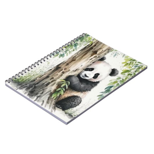 Panda Bear by Tree Notizblock (Linke Seite)