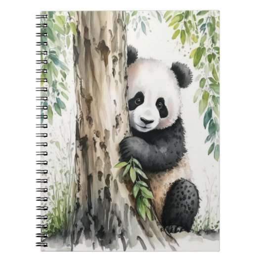 Panda Bear by Tree Notizblock (Vorderseite)