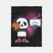 Panda Bear Bysketbyll Player Animal Lover Hoops Dr Fleecedecke (Vorderseite)