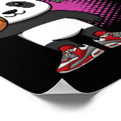 Panda Bear Bysketbyll Player Animal Lover Hoops Dr Poster (Ecke)