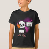Panda Bear Bysketbyll Player Animal Lover Hoops Dr T-Shirt (Vorderseite)