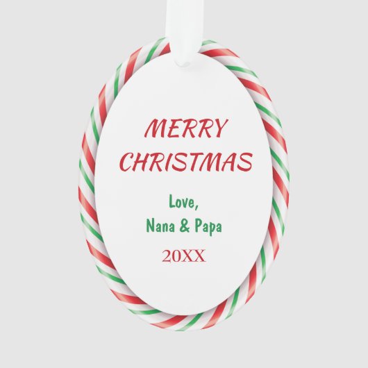 Panda Bear Candy Cane Frame Ornament (Rückseite)