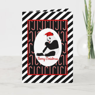 Panda Bear Candy Canes and Stripes Weihnachten