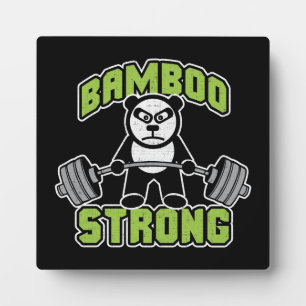 Panda Bear Cartoon - Bamboo Strong - Deadlift Fotoplatte