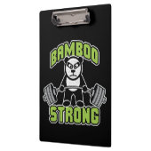 Panda Bear Cartoon - Bamboo Strong - Deadlift Klemmbrett (Links)