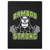 Panda Bear Cartoon - Bamboo Strong - Deadlift Klemmbrett (Rückseite)