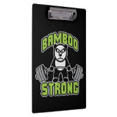 Panda Bear Cartoon - Bamboo Strong - Deadlift Klemmbrett (Rechts)