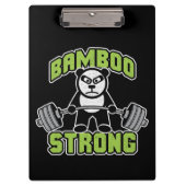 Panda Bear Cartoon - Bamboo Strong - Deadlift Klemmbrett (Vorderseite)