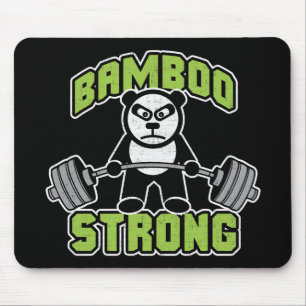 Panda Bear Cartoon - Bamboo Strong - Deadlift Mousepad