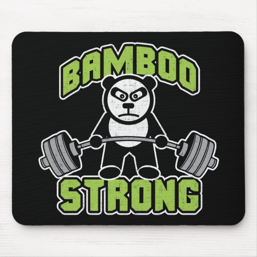 Panda Bear Cartoon - Bamboo Strong - Deadlift Mousepad (Vorne)
