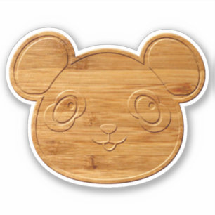 Panda Bear Carved Bamboo Print Aufkleber