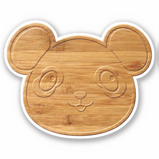 Panda Bear Carved Bamboo Print Aufkleber (Vorderseite)