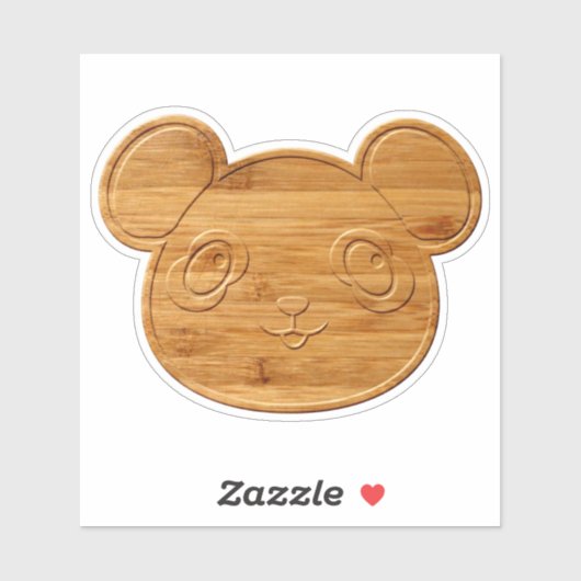 Panda Bear Carved Bamboo Print Aufkleber (Blatt)