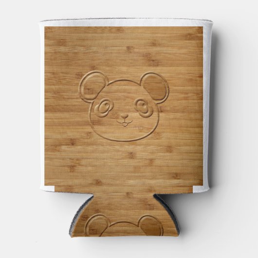 Panda Bear Carved Bamboo Print Dosenkühler (Vorderseite)