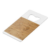 Panda Bear Carved Bamboo Print Geldbeutel Flaschenöffner (Rückseite Schrägansicht)